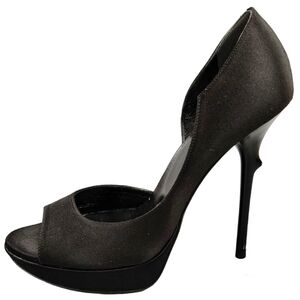 ROGER VIVIER Paris Satin D'Orsay Pumps Dramatic Thorned Stiletto Heels Black 37